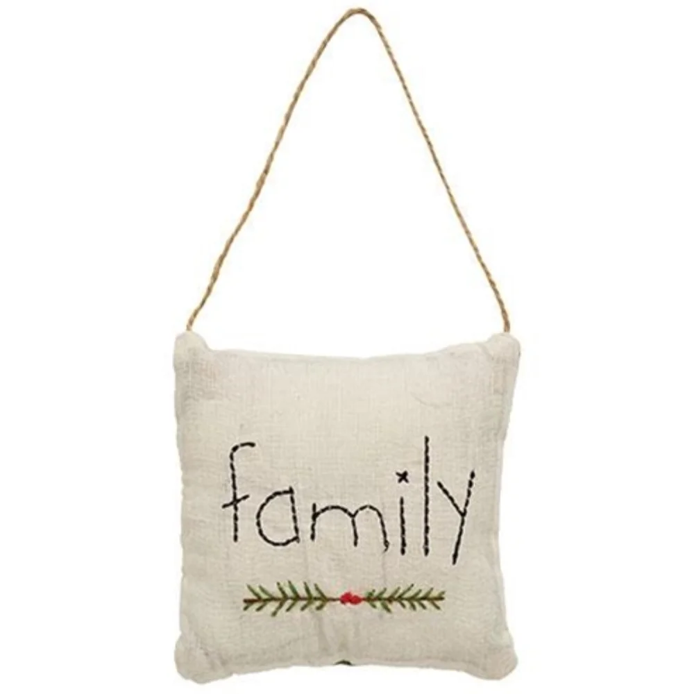 Family Hanging Holiday Pillow Decoration